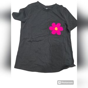 LUNE  Women's Casual Crew Neck Pocket 3D Flower T-Shirt-New